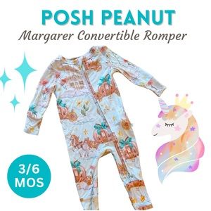 Posh Peanut Margaret Bamboo Convertible Romper 3/6 months